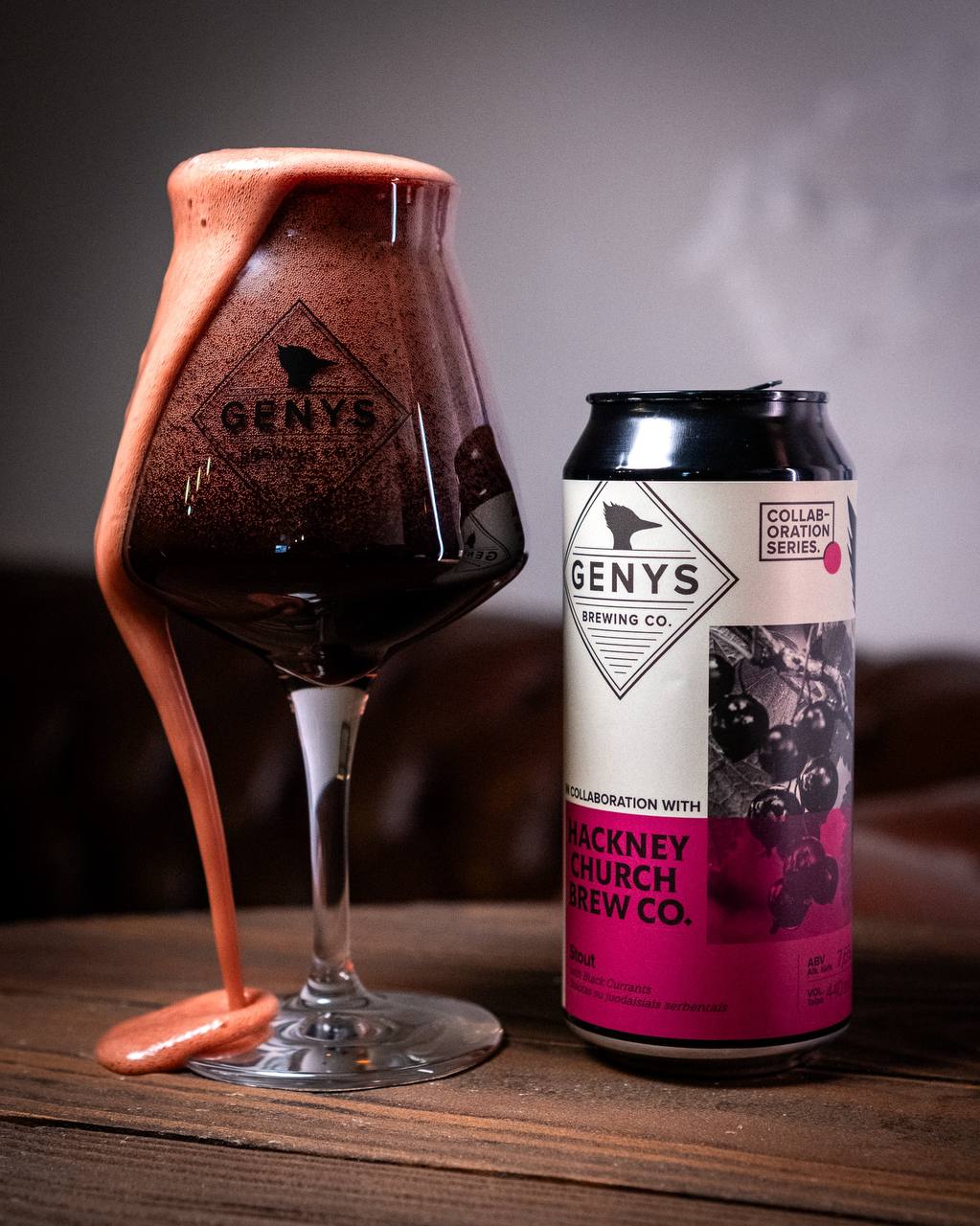 Stout with Blackcurrants - Genys Brewing Co. X Hackney Church Brew Co. - 7.6% abv