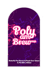Load image into Gallery viewer, Polyambrewous - Butterfly Pea Flower &amp; Peach Sour Saison - 4.7% abv